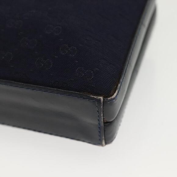 GUCCI Micro GG Canvas Shoulder Bag Vintage Navy Gold - Picture 11 of 16